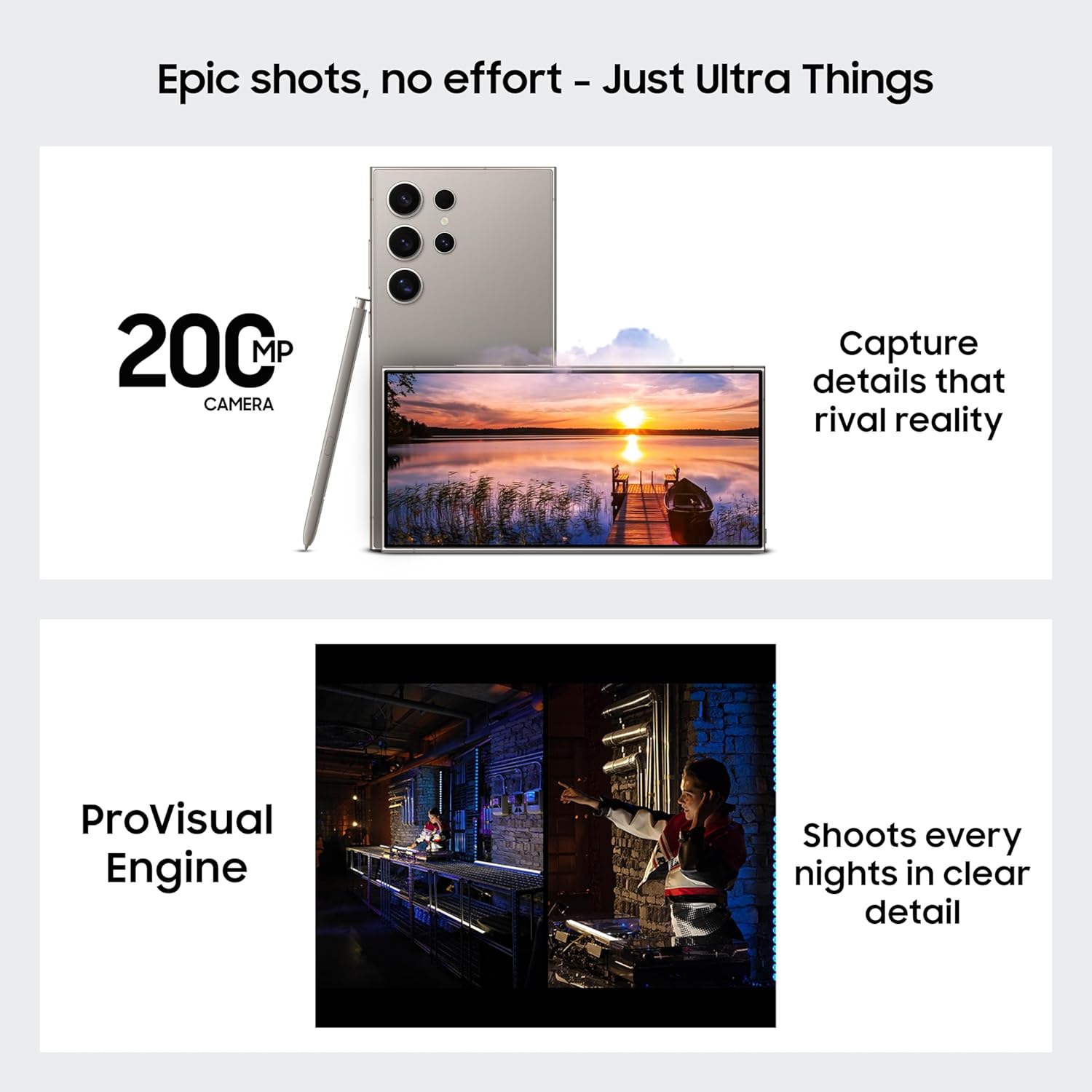 Samsung Galaxy S24 Ultra 5G AI Smartphone with Galaxy AI (Titanium Gray, 12GB, 256GB Storage), Snapdragon 8 Gen 3, 200 MP Camera with ProVisual Engine and 5000mAh Battery